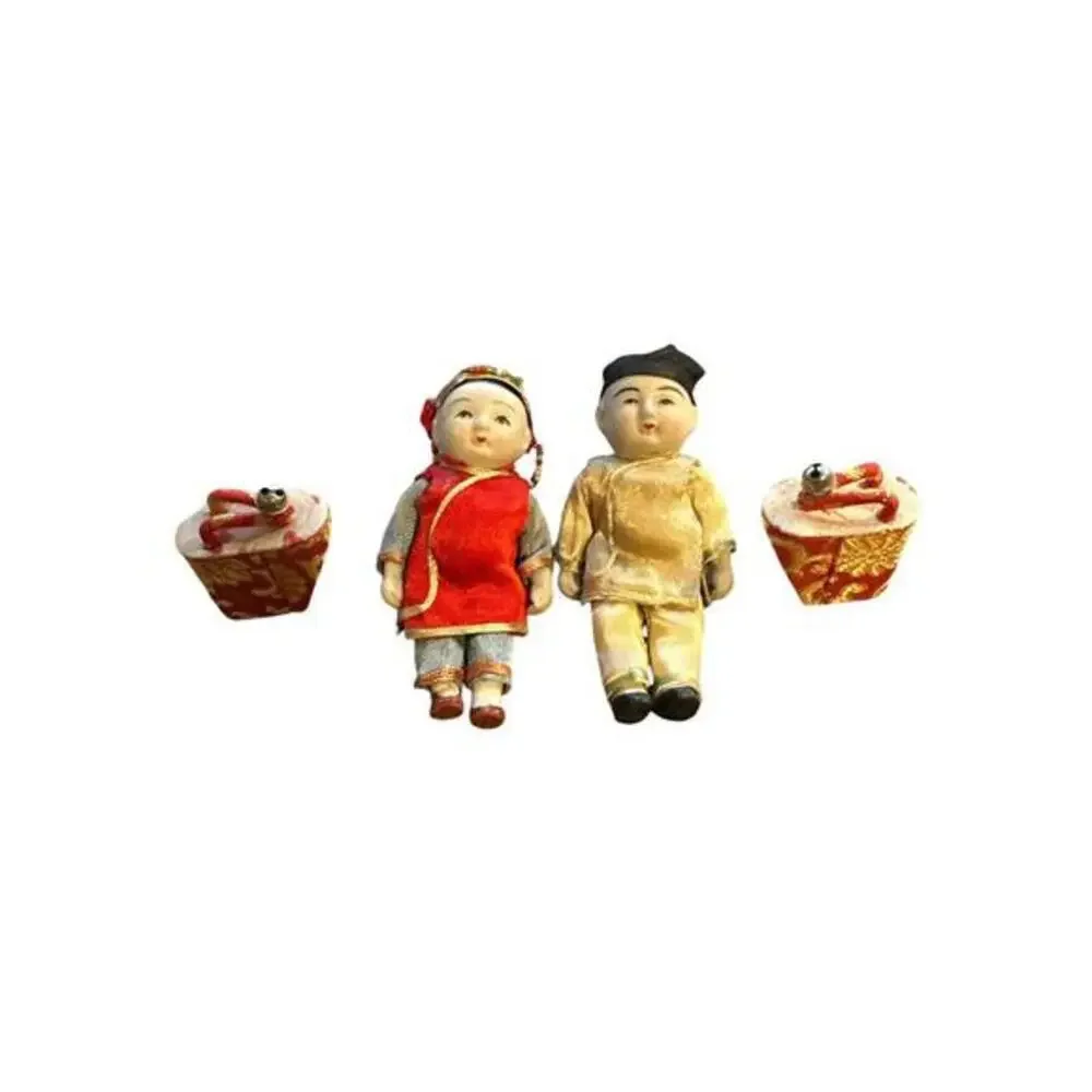 Vintage 1960 VINTAGE BISQUE DOLL MADE IN JAPAN. SET OF 2 DOLLS 3.5